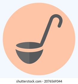Icon Soup Spoon - Flat Style - Simple illustration, Editable stroke, Design template vector, Good for prints, posters, advertisements, announcements, info graphics, etc.