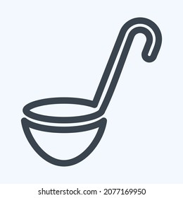 Icon Soup Spoon - Line Style - Simple illustration, Editable stroke, Design template vector, Good for prints, posters, advertisements, announcements, info graphics, etc.