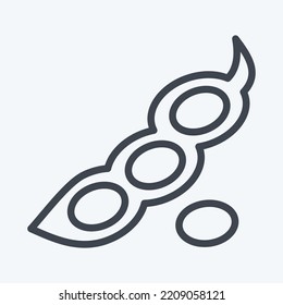 Icon Soya Beans. suitable for Nuts symbol. line style. simple design editable. design template vector. simple illustration
