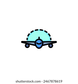 Icon of space between plane wings. Measurement, maquette, aeroplane. Modern aircraft concept. Can be used for topics like designing jet, engineering, aviation