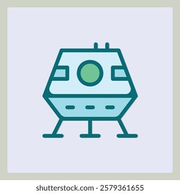 Icon of a space lander with a distinctive design suitable for various technological or futuristic projects