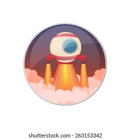 Icon spacecraft vector.