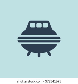 Icon of Spaceship Or UFO. EPS-10.