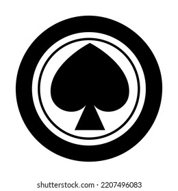 Icon Spades shape. Gambling symbol, object. Vector illustration