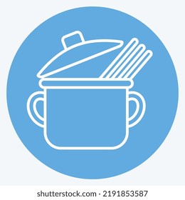 Icon Spaghetti. suitable for education symbol. blue eyes style. simple design editable. design template vector. simple illustration