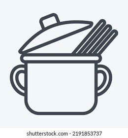 Icono Spaghetti. adecuado para el símbolo educativo. estilo de línea. diseño simple editable. vector de plantilla de diseño. ilustración simple