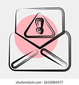 Symbol-Spam. Elemente des Internets. Symbol im Farbfleckstil.