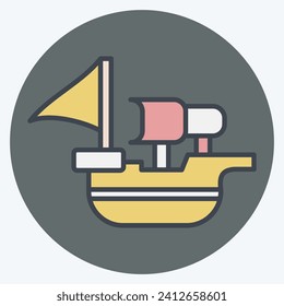 Icon Spanish Ship. related to Spain symbol. color mate style. simple design editable. simple illustration