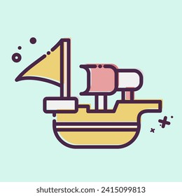 Icon Spanish Ship. related to Spain symbol. MBE style. simple design editable. simple illustration