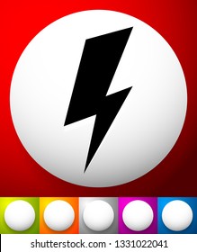 Icon with spark, lighting bolt symbol for electrical themes