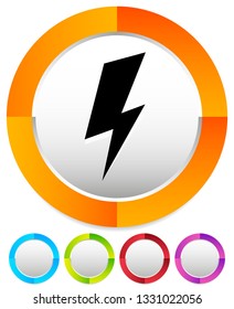 Icon with spark, lighting bolt symbol for electrical themes