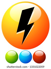 Icon with spark, lighting bolt symbol for electrical themes