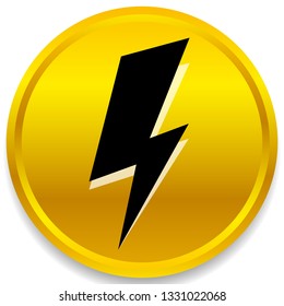 Icon with spark, lighting bolt symbol for electrical themes