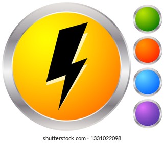 Icon with spark, lighting bolt symbol for electrical themes