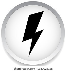Icon with spark, lighting bolt symbol for electrical themes