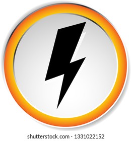 Icon with spark, lighting bolt symbol for electrical themes