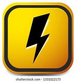 Icon with spark, lighting bolt symbol for electrical themes