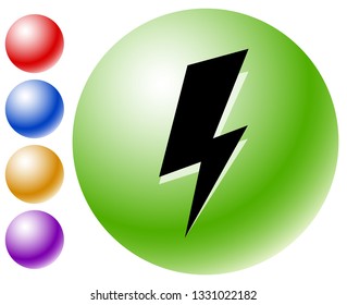 Icon with spark, lighting bolt symbol for electrical themes