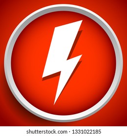 Icon with spark, lighting bolt symbol for electrical themes