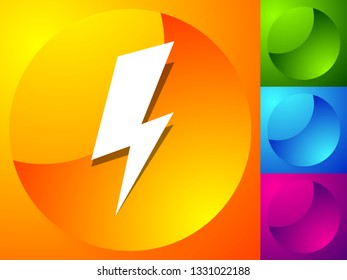 Icon with spark, lighting bolt symbol for electrical themes