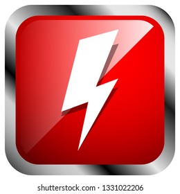 Icon with spark, lighting bolt symbol for electrical themes