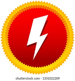 Icon with spark, lighting bolt symbol for electrical themes