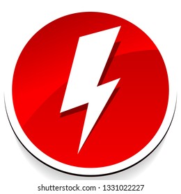 Icon with spark, lighting bolt symbol for electrical themes