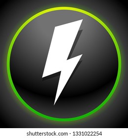 Icon with spark, lighting bolt symbol for electrical themes