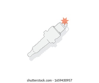 Icon of a spark plug of an internal combustion engine.Vector illustration