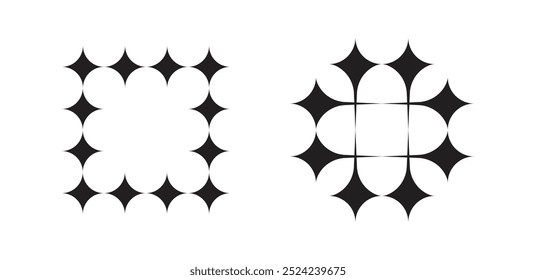 Icon spark star square unique design with blank background