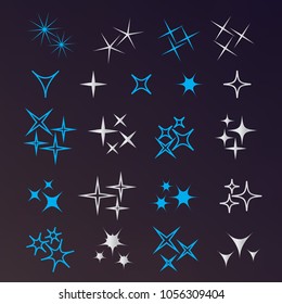 Icon sparkle line. Bright firework, decoration twinkle, shiny fl