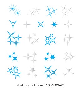 Icon sparkle line. Bright firework, decoration twinkle, shiny fl