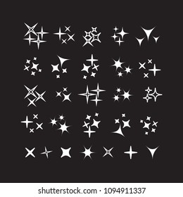 Icon sparkle line. Bright firework, decoration twinkle, shiny fl