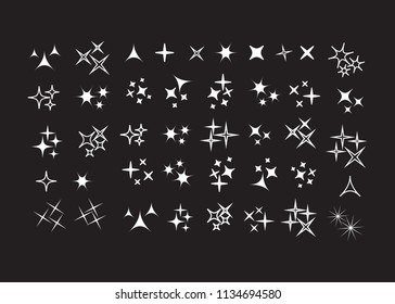 Icon sparkle line. Bright firework, decoration twinkle, shiny flash 