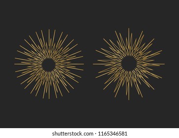 Icon sparkle line. Bright firework, decoration twinkle, shiny flash 