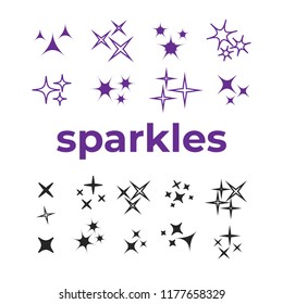 Icon sparkle line. Bright firework, decoration twinkle, shiny flash 