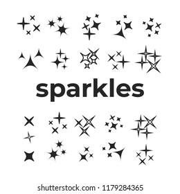 Icon sparkle line. Bright firework, decoration twinkle, shiny flash 