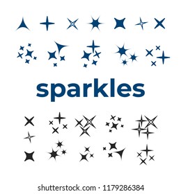 Icon sparkle line. Bright firework, decoration twinkle, shiny flash 
