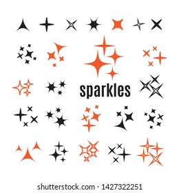 Icon sparkle line. Bright firework, decoration twinkle, shiny flash 