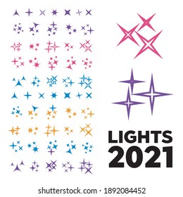 Icon sparkle line. Bright firework, decoration twinkle, shiny flash 