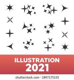 Icon sparkle line. Bright firework, decoration twinkle, shiny flash 