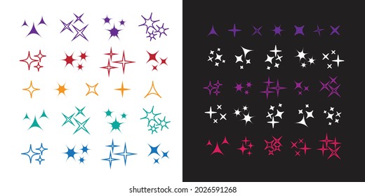 Icon sparkle line. Bright firework, decoration twinkle, shiny flash