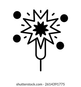 Icon of sparkler in modern design, ready to use vector