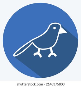 Icon Sparrow. suitable for Spring symbol. long shadow style. simple design editable. design template vector. simple symbol illustration