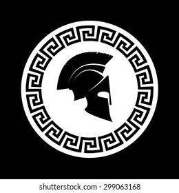 Ancient Greek Helmet Crest On Shield Stock Vector (Royalty Free ...