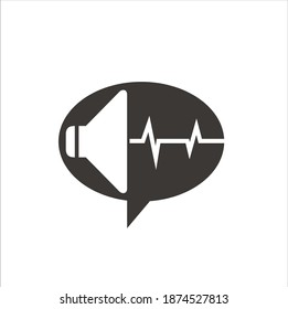 icon of speaker and chat. vector art. template.