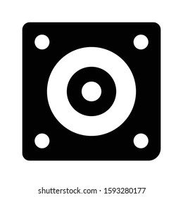 Icon speaker in glyph style. vector illustration and editable stroke. Isolated on white background.