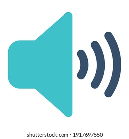 icon speaker high using flat style and blue color dominate