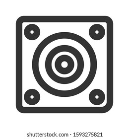 Icon speaker in line style. vector illustration and editable stroke. Isolated on white background.