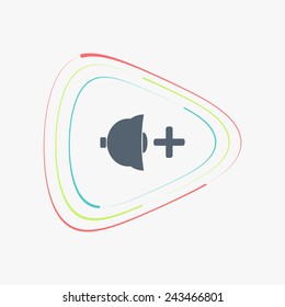 Icon speaker louder. Flat design style. Specular reflection. Made vector illustration